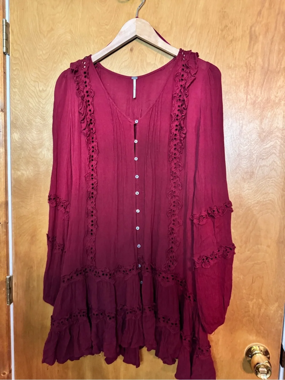 Free People Snow Angel Ruffled Dress